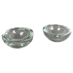 Murano Heavy Glass Shell Bowls, Italy, 1960s, Set of 2