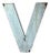 Large Vintage Industial Czechoslovakian Letter V in Zinc, 1950s For Sale