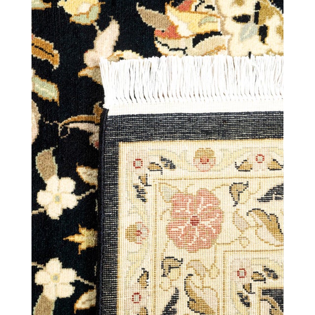 2000 - 2009 Mogul, One-of-a-Kind Hand-Knotted Area Rug in Black, 3' 2" x 5' 4" For Sale - Image 5 of 8