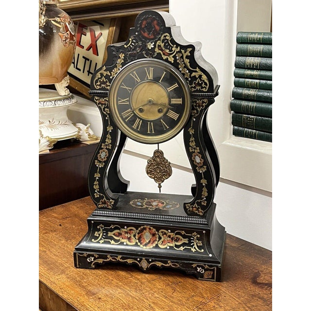 Antique French Boulle Clock For Sale - Image 14 of 18