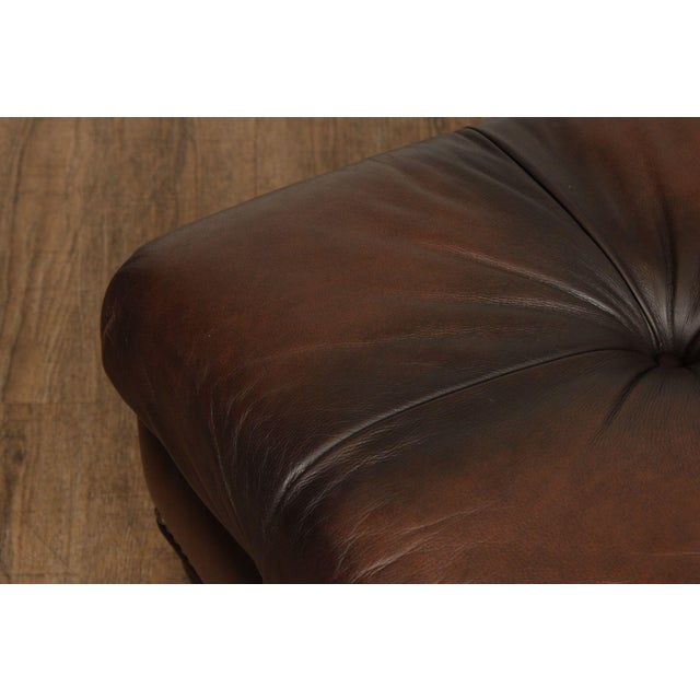 Bernhardt Chesterfield Style Tufted Brown Leather Ottoman For Sale In Philadelphia - Image 6 of 12