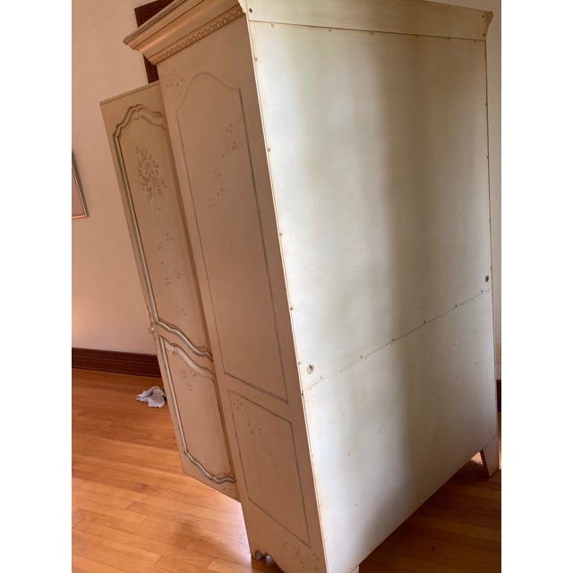 French Country Armoire, Hand Painted Floral Motifs. Ethan Allen For Sale - Image 14 of 14