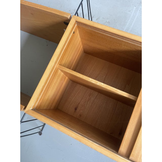 Wood Mid-Century String Shelf and Cupboard in Gold Ash by Nisse and Kajsa Strinning, Sweden, 1960s For Sale - Image 7 of 18