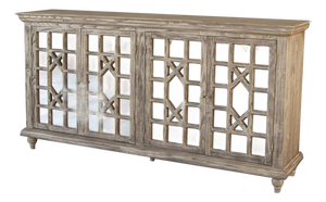 Keystone Weathered Pine Mirrored Console - 73"