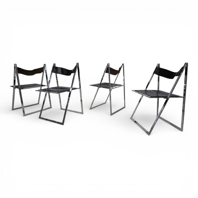 Folding Dining Chairs by Fantoni&Geraci for Lübke, 1969, Set of 4 For Sale - Image 11 of 18