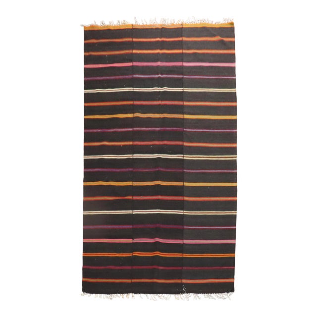 Vintage Stripe Turkish Kilim - 5' x 9'2" For Sale