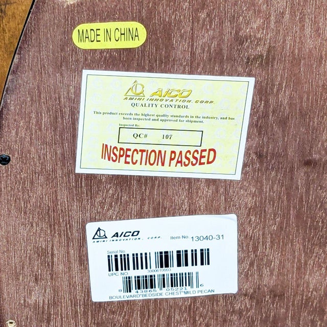 Wood Michael Amini Three Drawer Nightstand For Sale - Image 7 of 13