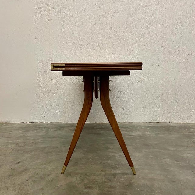 Vintage Console Table in Teak & Brass For Sale - Image 11 of 18