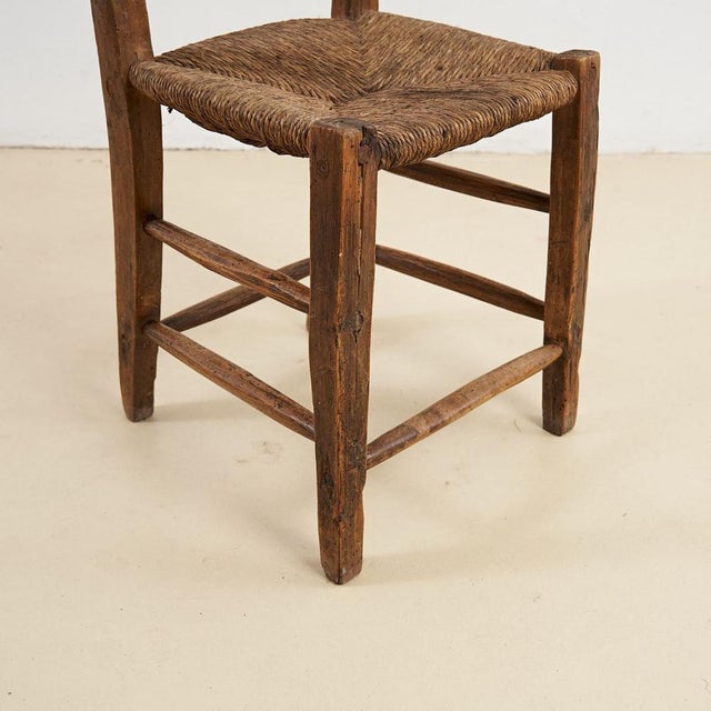 Vintage Handcrafted Wood Chair For Sale - Image 3 of 6