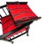 Vintage 1980s Pair of (2) Danish Folding Armchairs / Directors Chairs Set by Hyllinge Møbler - Red Flame Velvet & Black Faux Fur Upholstery For Sale - Image 13 of 18