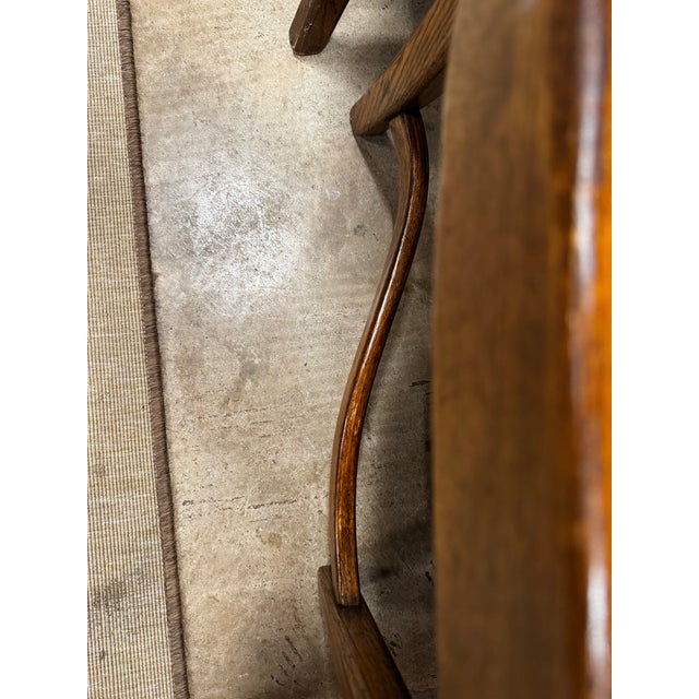 1970's Burlington Furniture Oak & Cane High-Back Dining Chairs, Set of 4 For Sale - Image 9 of 12