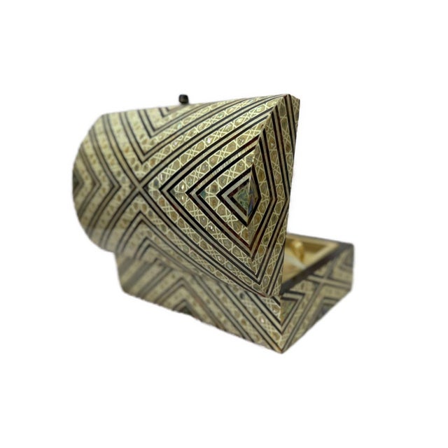 Handmade Shell Inlay Jewelry Box – Egyptian Geometric Design For Sale - Image 9 of 9