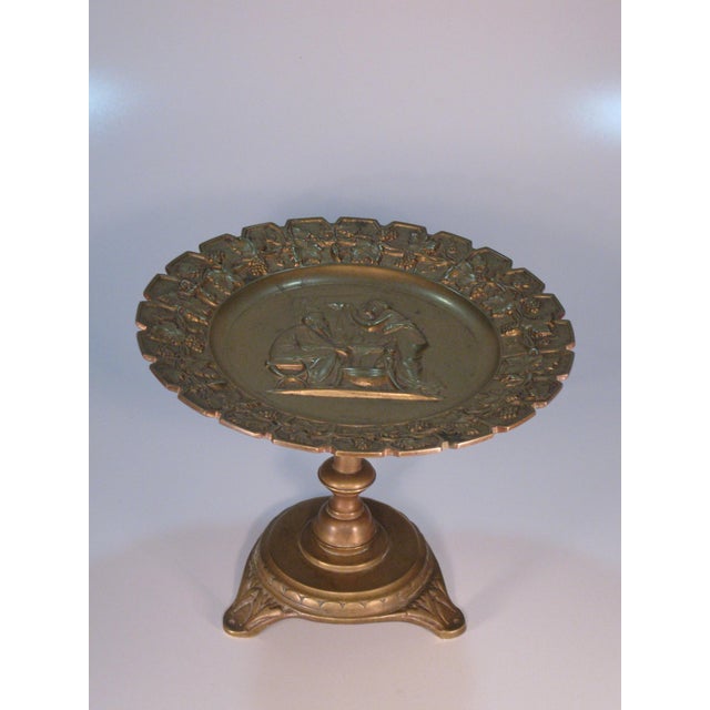 Mid 19th Century Compote / Tazza Bronze Neoclassical Greek Art Medallion For Sale - Image 11 of 14