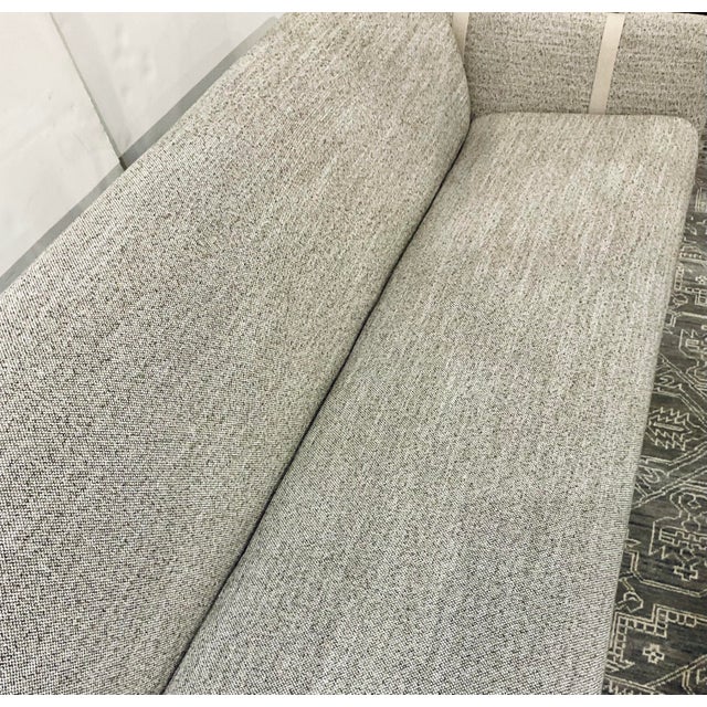 Caracole Modern Taupe and Ivory Textured Cigar Club Sofa For Sale In Atlanta - Image 6 of 6