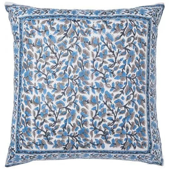 Anna-Nargis Blue & Orange Reversible Pillow Case, 18" x 18" For Sale - Image 4 of 4