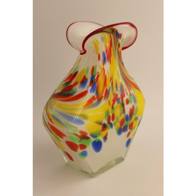 Vintage Italian Murano Confetti Art Glass Vase, Hand Blown, MCM For Sale In Dallas - Image 6 of 7