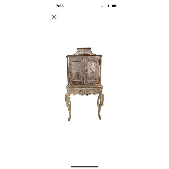 18th Century Venetian Baroque Silver Giltwood Cabinet For Sale - Image 17 of 17
