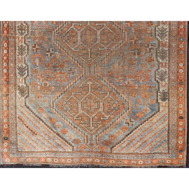 Antique Persian Shiraz Rug With Central Geometric Medallions 3'8 X 5'1 For Sale In Atlanta - Image 6 of 10