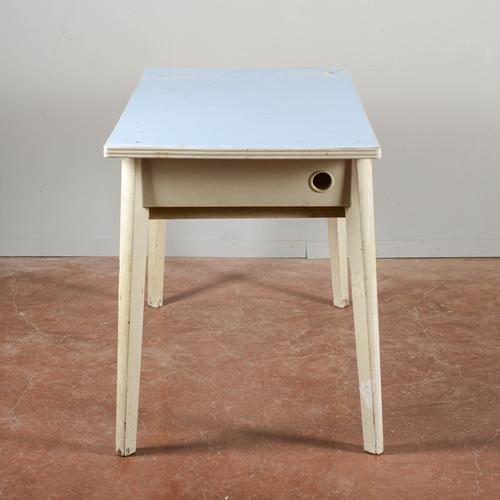 Mid-Century Kitchen Table with Light Blue Top, Italy, 1950s For Sale - Image 6 of 9