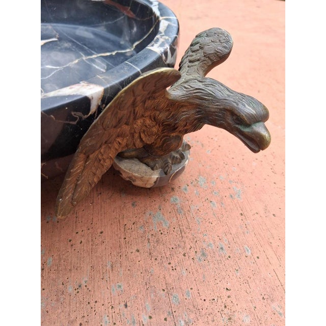 Antique Marble Centerpiece with Bronze Eagles, 1890s For Sale - Image 4 of 16
