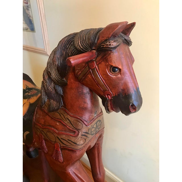 This magnificent Hand Painted Carved Wood Horse was originally part of a Carousel in the late 1890's. Painstakingly...