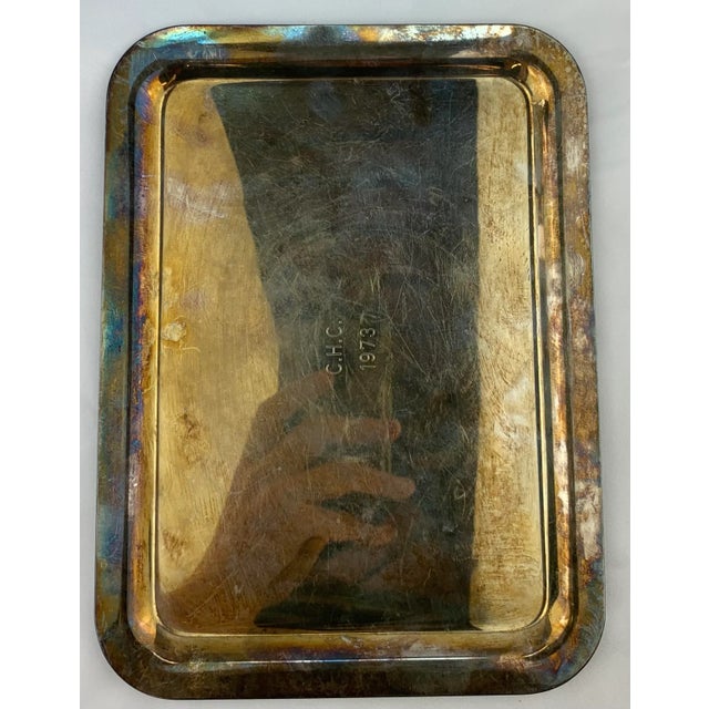 Silver 20th Century Silverplated Small Serving Tray For Sale - Image 8 of 8