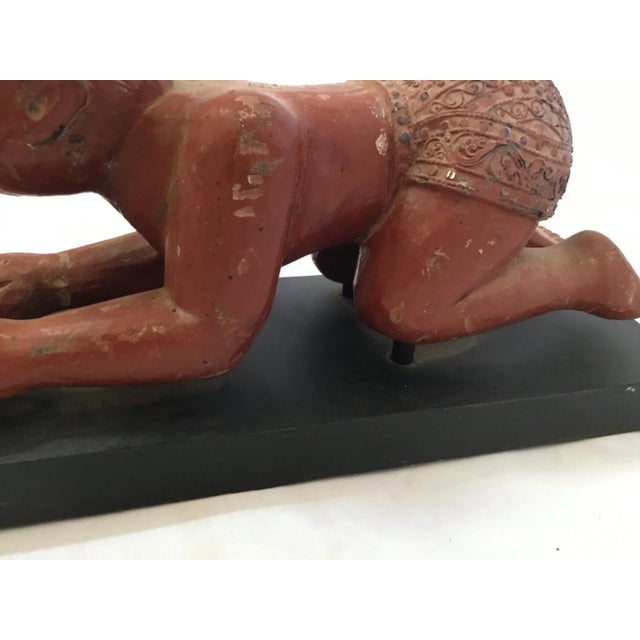 Terra Cotta Monk Praying Statue Vintage 1950s For Sale - Image 8 of 13