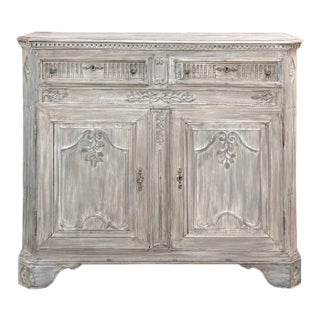 18th Century French Louis XVI Whitewashed Buffet ~ Cabinet For Sale