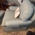 Late 20th Century Ethan Allen Skirted Swivel Rocking Lounge Chair & Rolling Ottoman Set With Custom Fabric For Sale - Image 5 of 7