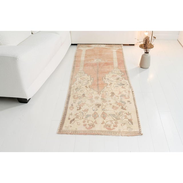 Textile Mid 20th Century Small Oushak Bohemian Carpet For Sale - Image 7 of 10