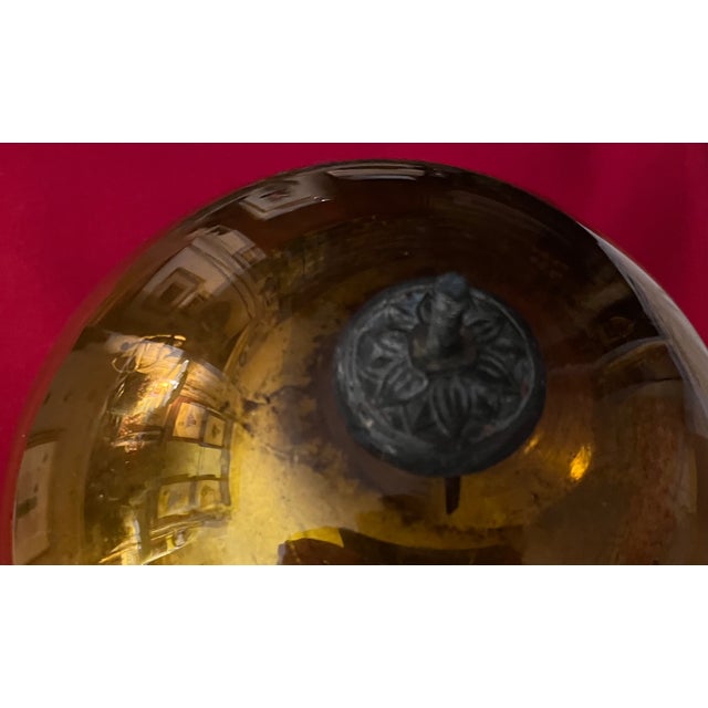 Very Large 19th Century German Gold Mercury Glass Kugel Sphere or Witch's Gazing Ball For Sale - Image 9 of 9