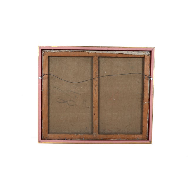Mid Century Modernist Mechanical Painting on Canvas of the Port of Caen, France For Sale - Image 9 of 10
