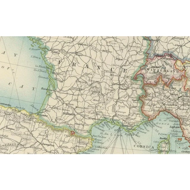 Antique Map of the Mediterranean Basin, 1903 For Sale - Image 3 of 10