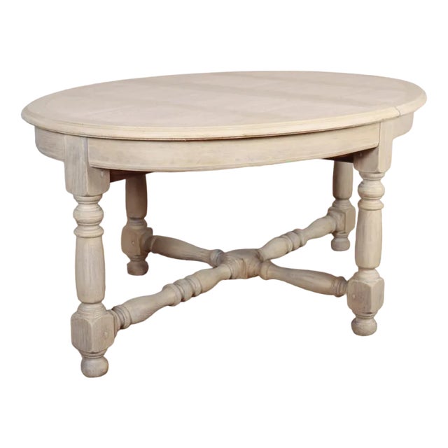 French Bleached Oak Dining Table For Sale