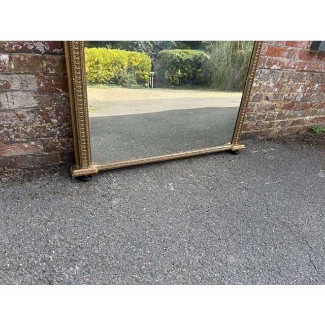 19th Century Large Antique 19th Century English Gilt Overmantle Mirror For Sale - Image 5 of 9