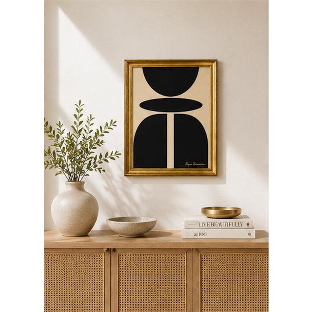 Paint Quiet Monument — Mid-Century Inspired Abstract Acrylic Painting by Bryan Boomershine, Framed For Sale - Image 7 of 8