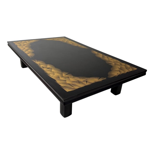 Japanese Low Table in Black Lacquer, 1970s For Sale