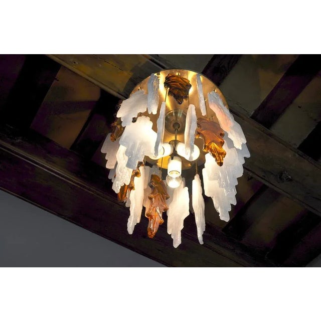 Poliarte Bicolore Murano Glass Ceiling Lamp by Albano Poli for Poliarte, Italy, 1970s For Sale - Image 4 of 8