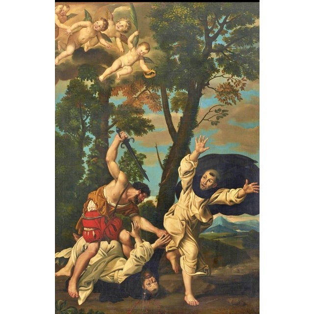Baroque Italian School Artist after Domenichino, Martyrdom of St Peter, 18th Century, Oil on Canvas For Sale - Image 3 of 7