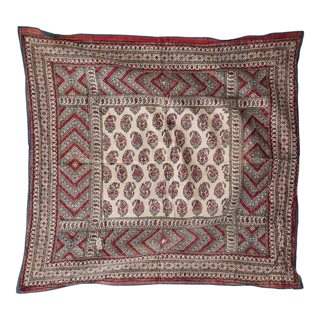 1850s Kalamkari Export Indian Dyed Cotton Cloth Machilipatnam Andhra Pradesh India Wall Hanging For Sale