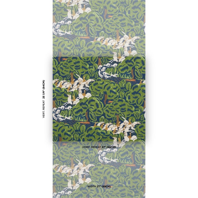 Part of the New Yorker Collection, Margaret Schloeman's Fox Chase wallpaper was inspired by the artist's fabulous...