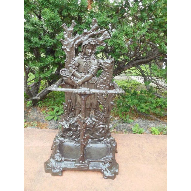 A most rare and unusual figural umbrella stand made in England in the Victorian era. Little Red Riding Hood & the Wolf has...