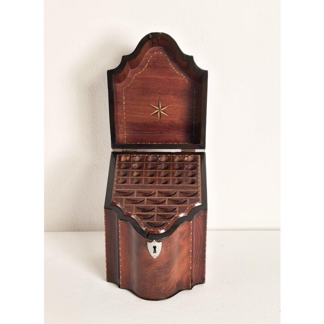A classic Georgian cutlery box in mahogany, circa 1790.