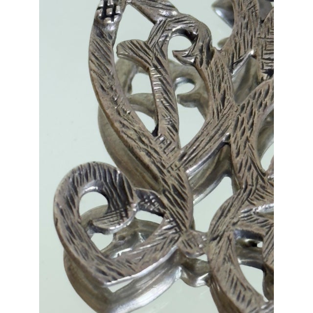 Vintage 925 Sterling Silver Openwork Filigree Butterfly Pendant Necklace 1970s For Sale - Image 10 of 15