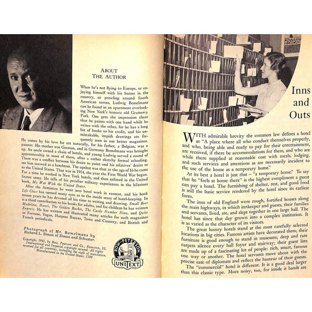 1940s "At Your Service: The Way of Life in a Hotel" 1941 Bemelmans, Ludwig For Sale - Image 5 of 12