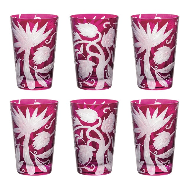 ARTEL Jungle Deco Tumbler in Fuschia - Set of 6 For Sale