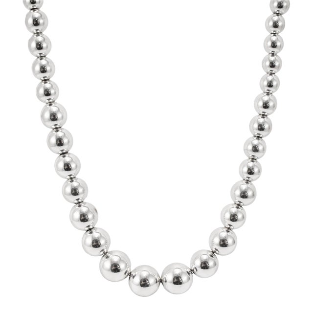 Tiffany & Co. Hardwear 925 Sterling Silver Graduated Ball Beads Chain Necklace For Sale