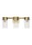 2020s Chapman & Myers by Visual Comfort Studio Garrett 3 - Light Vanity, Brass For Sale - Image 5 of 5