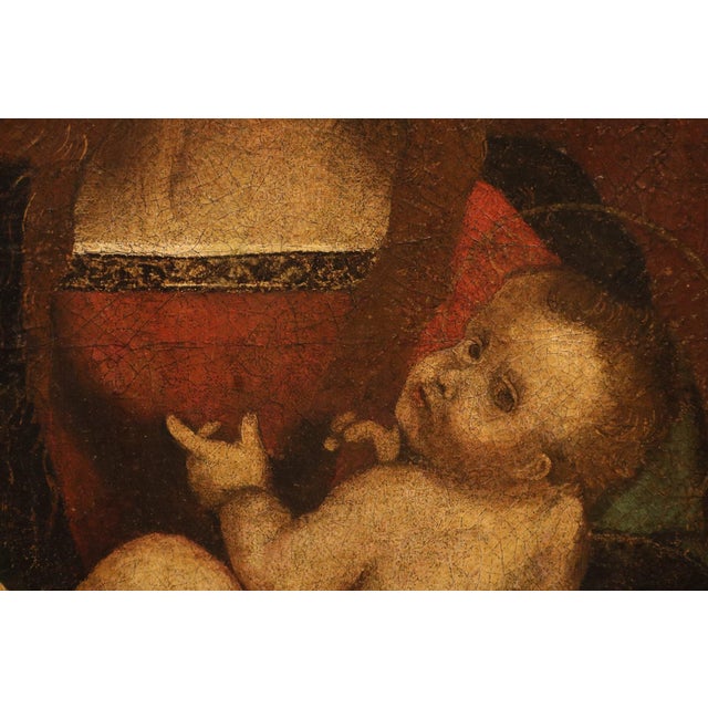 Pittore Leonardesco, Madonna and Child Leonardo-Esque, 1520, Oil on Canvas For Sale - Image 8 of 12