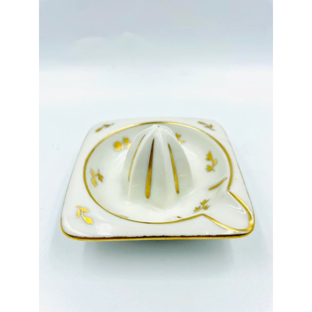 Limoges France Hand-Painted 1930s Petite Citrus Press For Sale - Image 9 of 13